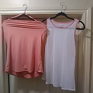 Fabletics Pink and White Tank Tops Nwot